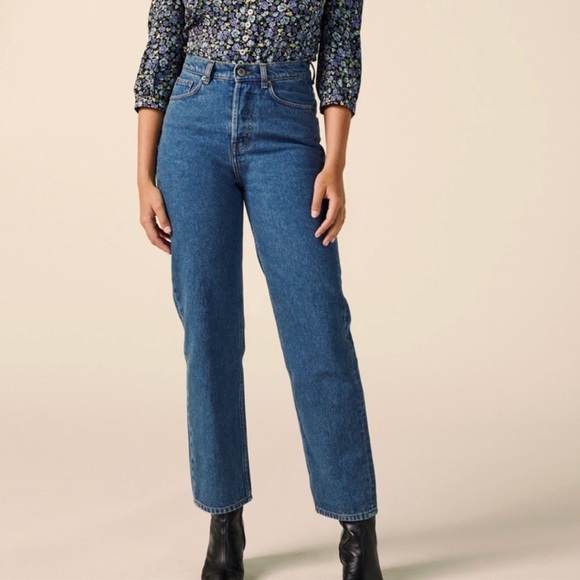 Rouje Jeans Rouje Marais Crop Straight Leg Jeans In Medium Wash 0 Cotton Size 36 Us 4 Poshmark